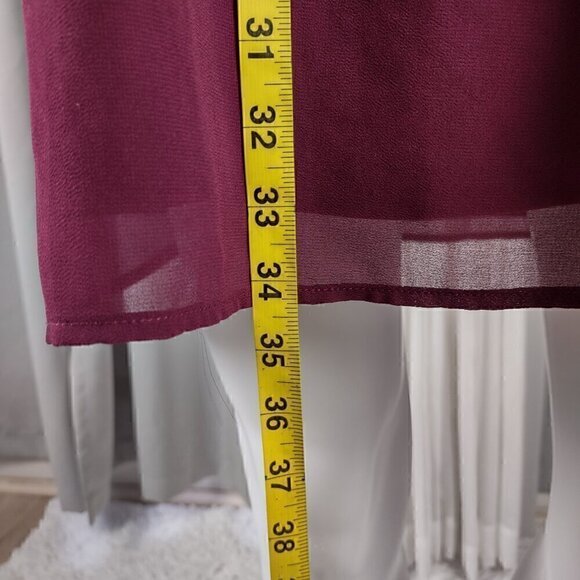 Peach Love California Womens Burgundy, Fully Lined Flowing Midi Dress Size Small - Picture 6 of 11